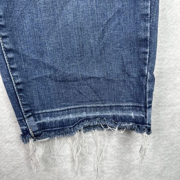 TORRID Sky High Skinny Crop Distressed Jeans‎ Womens Plus Size 26 Blue Raw Hem - Picture 5 of 15